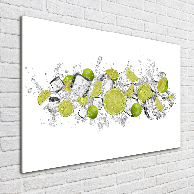 Glass art print Ice dice lime