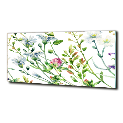 Glass picture wall art Wild flowers