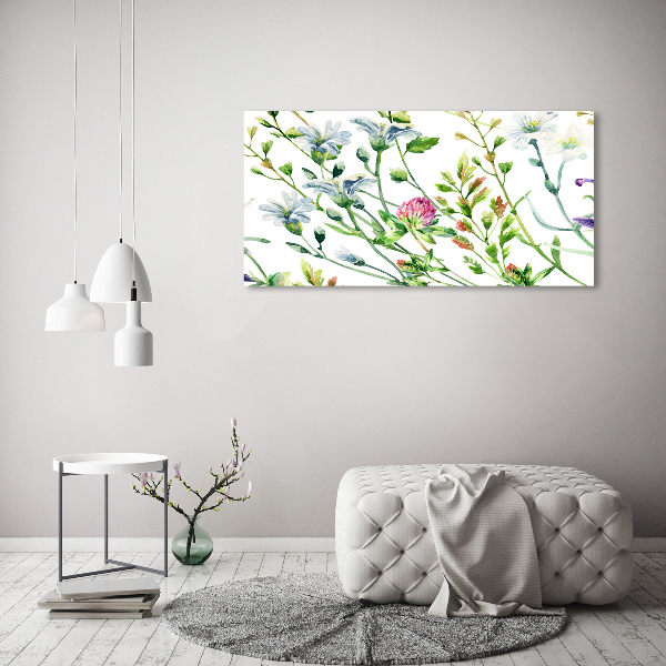 Glass picture wall art Wild flowers