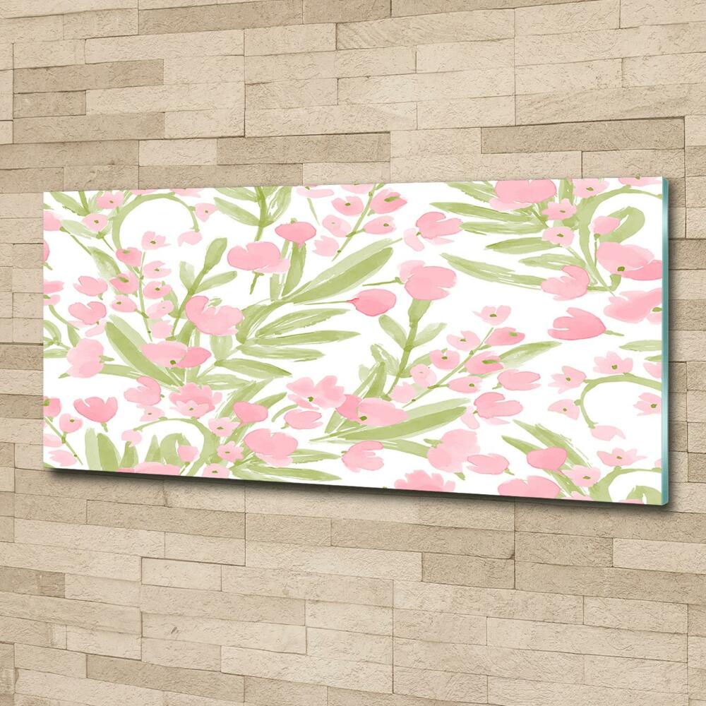 Photo printed on glass Floral pattern