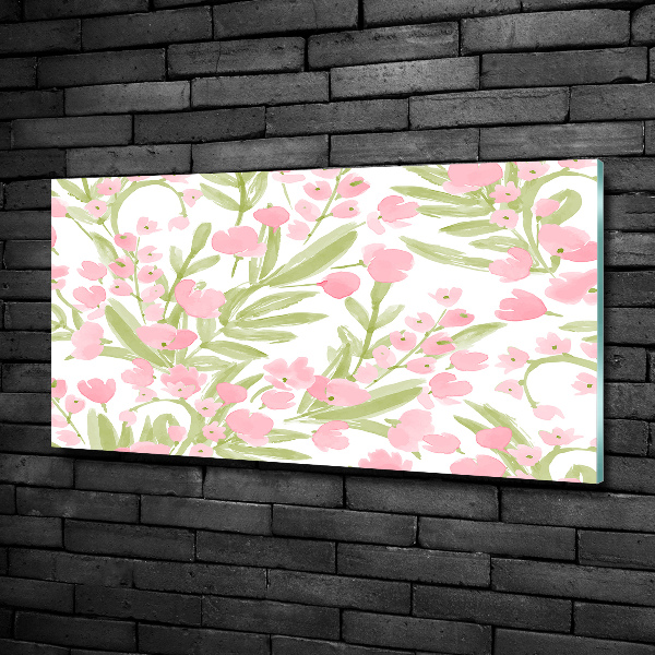 Photo printed on glass Floral pattern