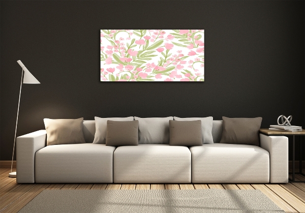 Photo printed on glass Floral pattern