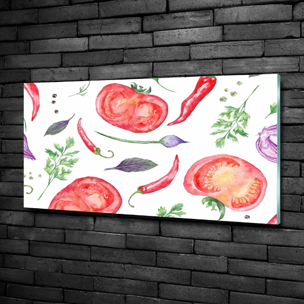 Wall art on glass Tomato and spices