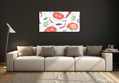 Wall art on glass Tomato and spices