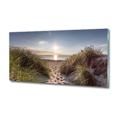 Glass wall art Coastal dunes