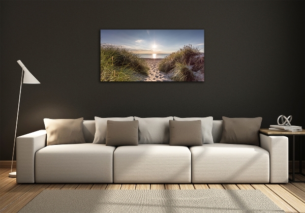 Glass wall art Coastal dunes