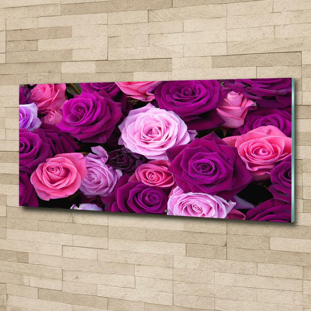 Wall art on glass Roses