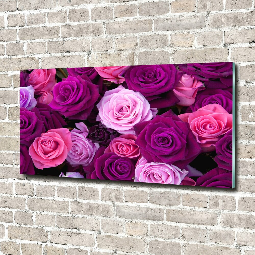 Wall art on glass Roses