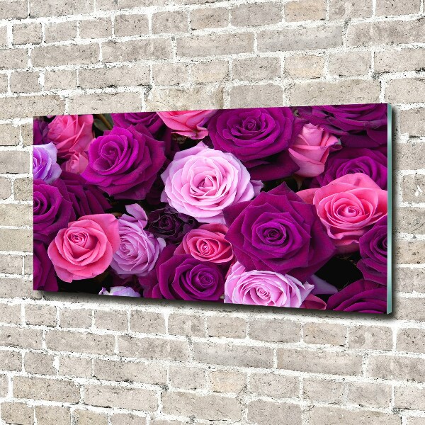 Wall art on glass Roses