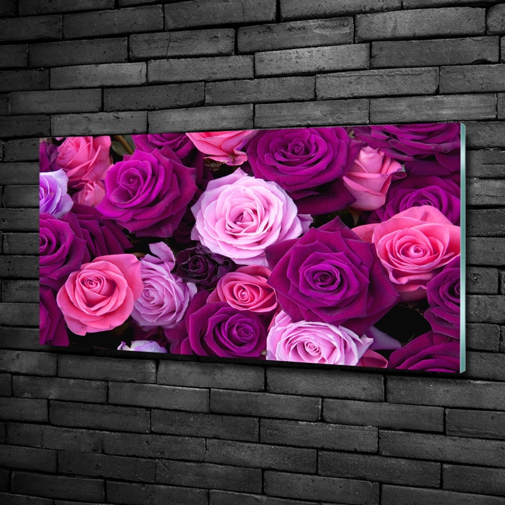 Wall art on glass Roses