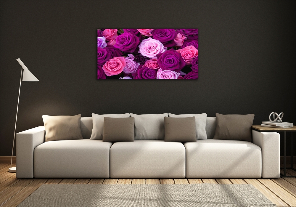 Wall art on glass Roses