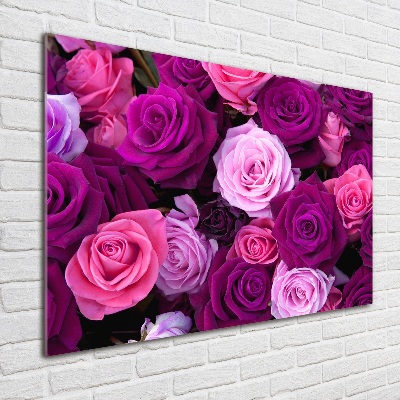 Wall art on glass Roses