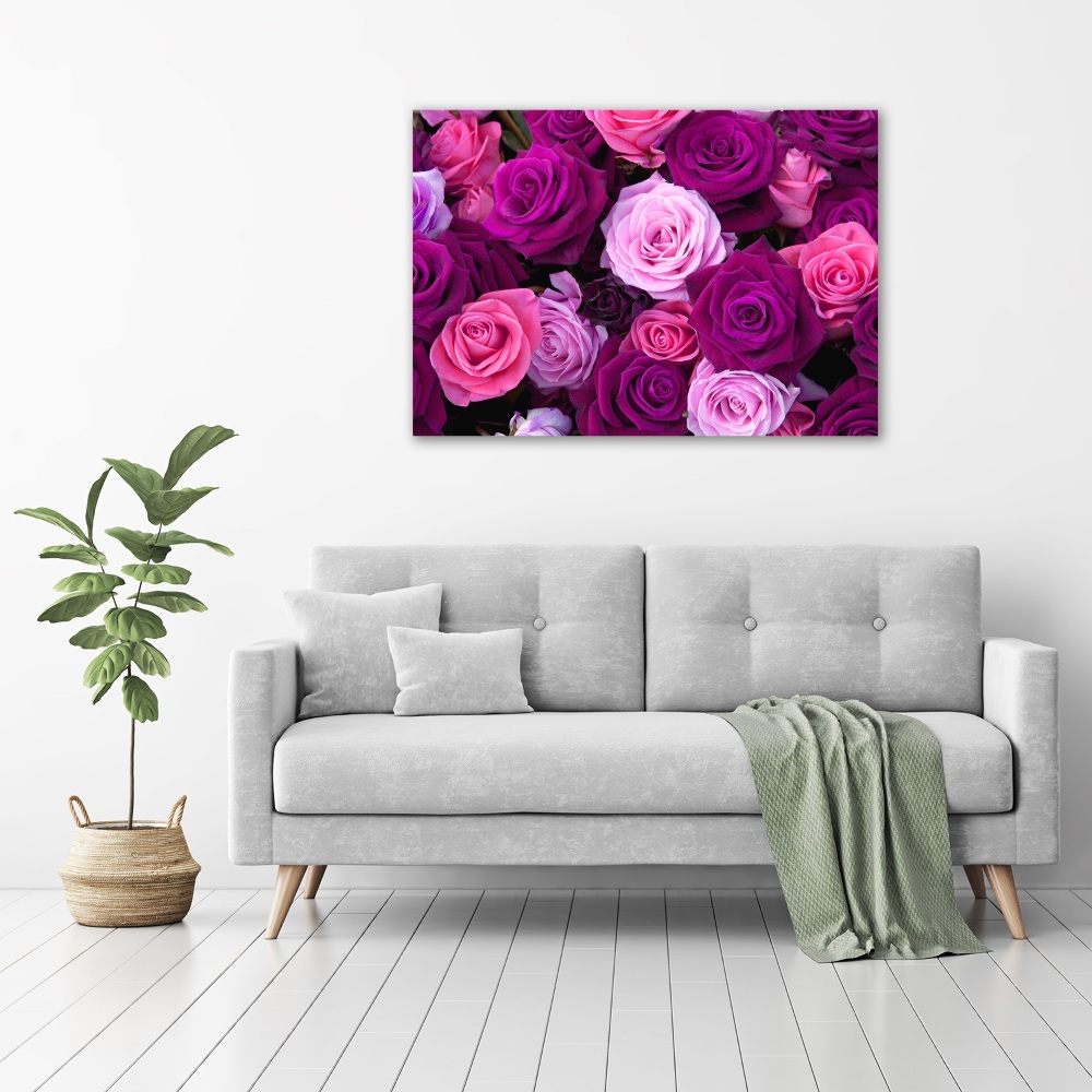 Wall art on glass Roses