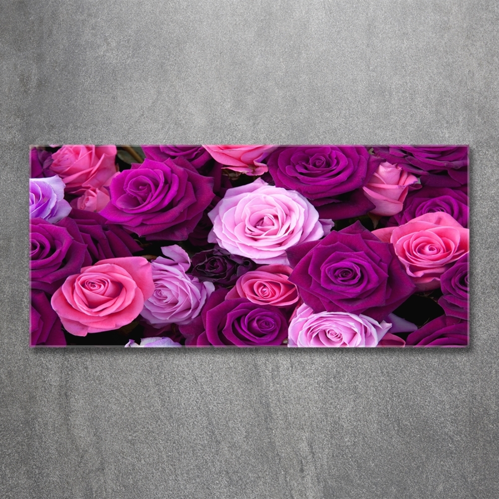 Wall art on glass Roses