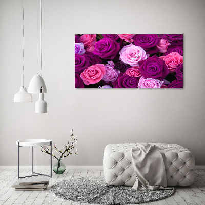 Wall art on glass Roses