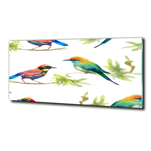 Glass art print Exotic birds