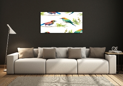 Glass art print Exotic birds