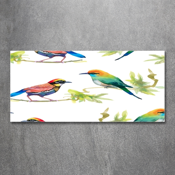 Glass art print Exotic birds