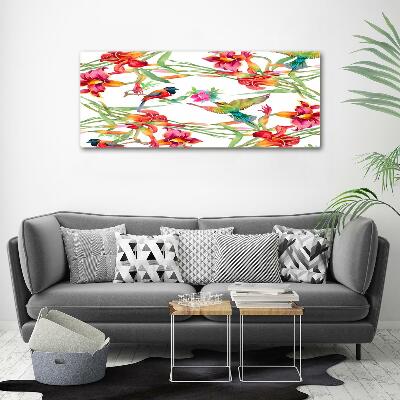 Glass art print Exotic birds