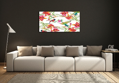 Glass art print Exotic birds