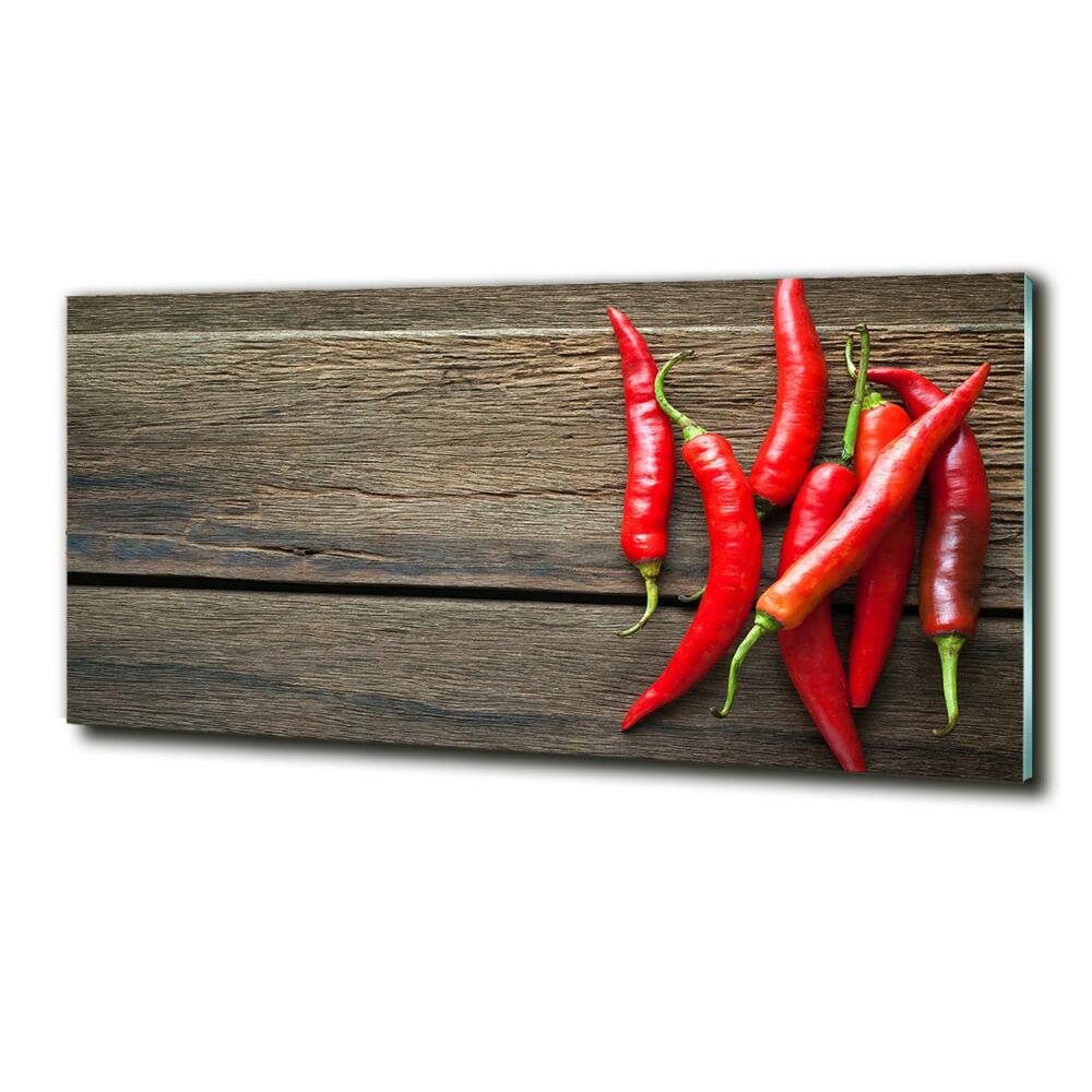 Wall art on glass Chilli peppers