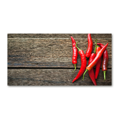 Wall art on glass Chilli peppers