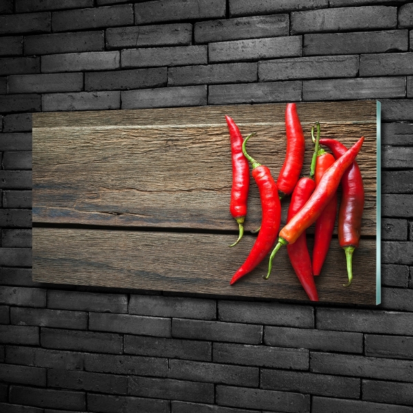 Wall art on glass Chilli peppers