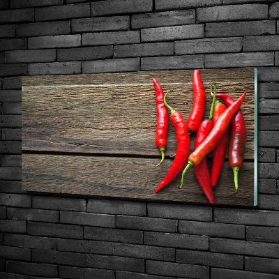 Wall art on glass Chilli peppers