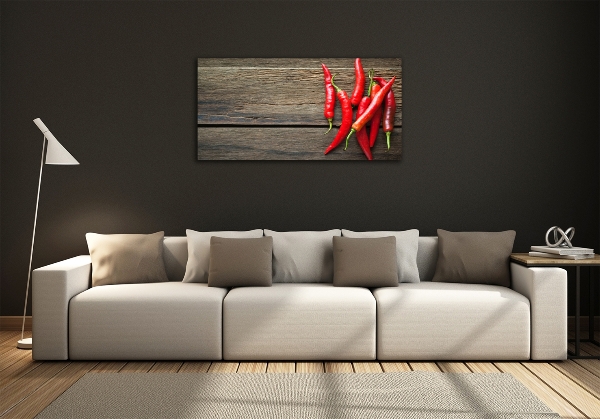 Wall art on glass Chilli peppers