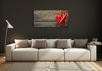 Wall art on glass Chilli peppers