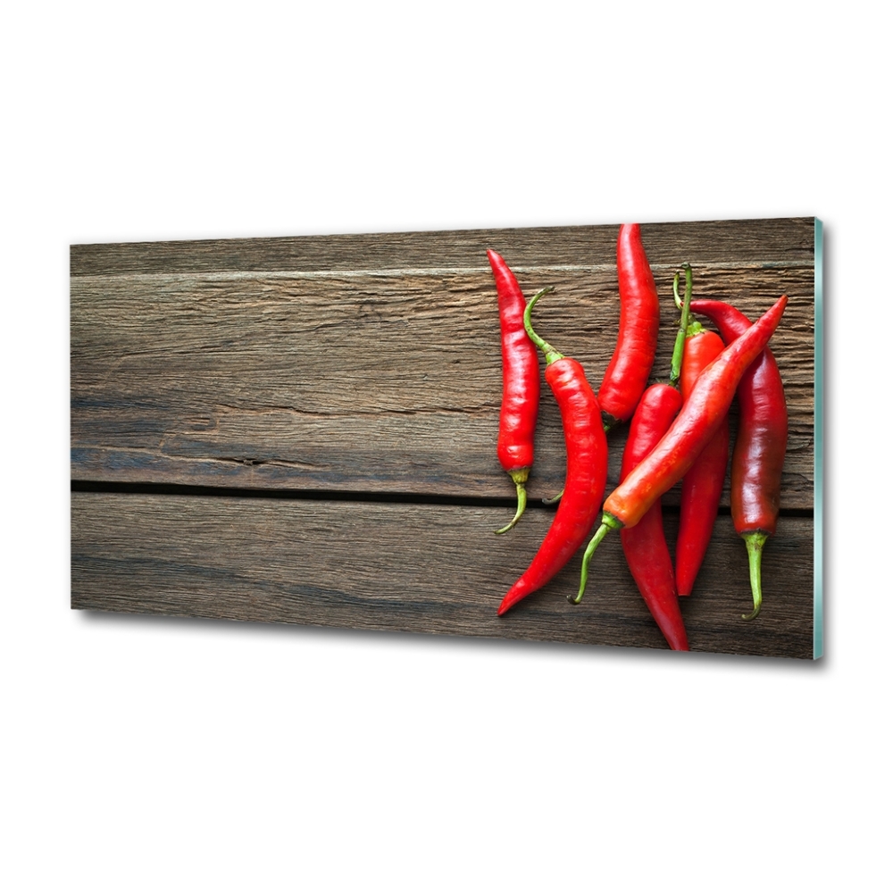 Wall art on glass Chilli peppers