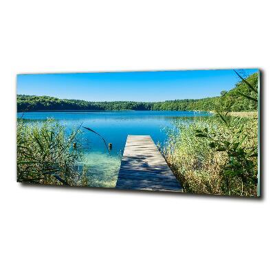 Wall art on glass Pier by the lake