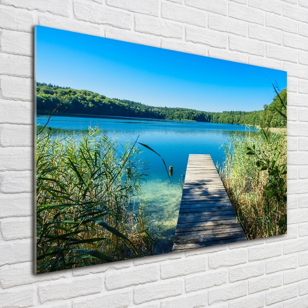 Wall art on glass Pier by the lake