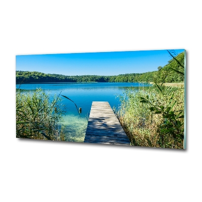 Wall art on glass Pier by the lake