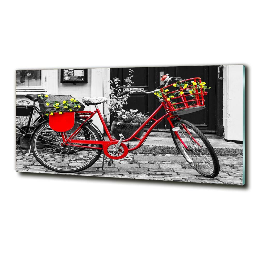 Glass art print City bike