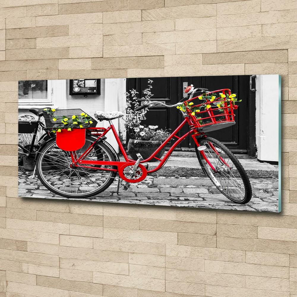 Glass art print City bike