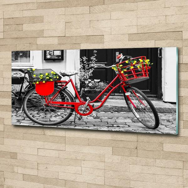 Glass art print City bike