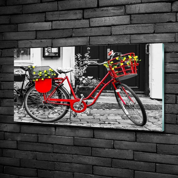 Glass art print City bike