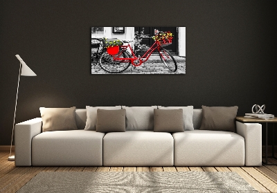 Glass art print City bike