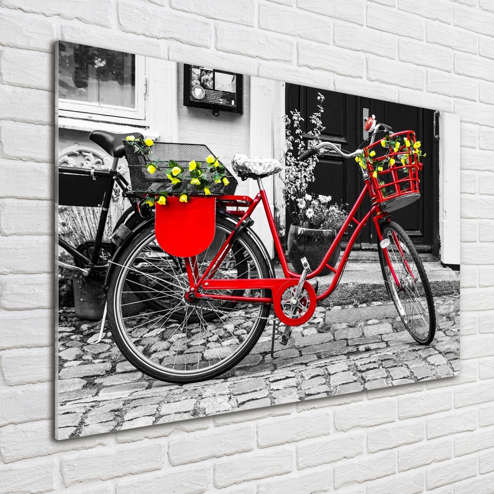 Glass art print City bike