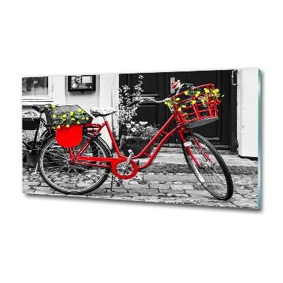 Glass art print City bike