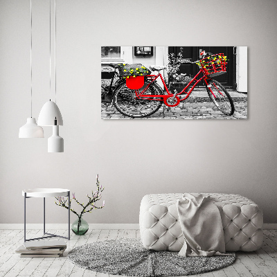 Glass art print City bike