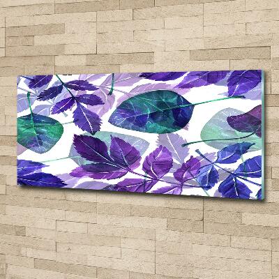 Printed glass wall art Colorful leaves