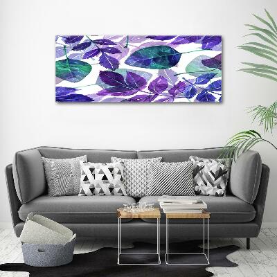 Printed glass wall art Colorful leaves