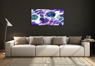 Printed glass wall art Colorful leaves