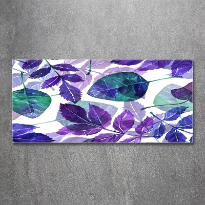 Printed glass wall art Colorful leaves