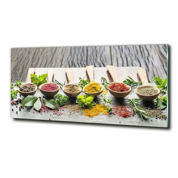 Glass wall art Colorful spices