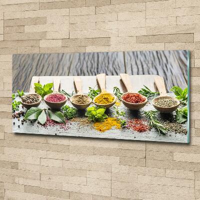 Glass wall art Colorful spices