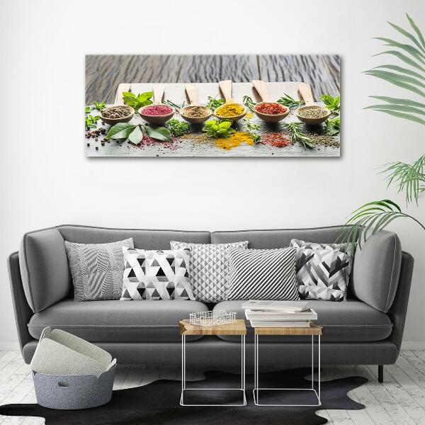 Glass wall art Colorful spices