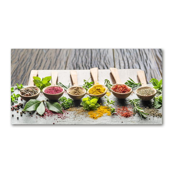 Glass wall art Colorful spices